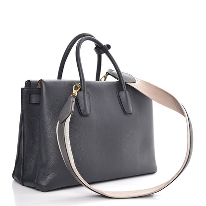 MCM Grained Calfskin Medium Milla Tote Phantom Grey 3 of 13
