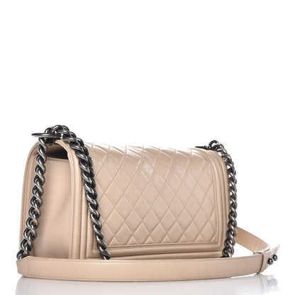 Chanel Lambskin Quilted Medium Boy Flap Beige 3 of 17