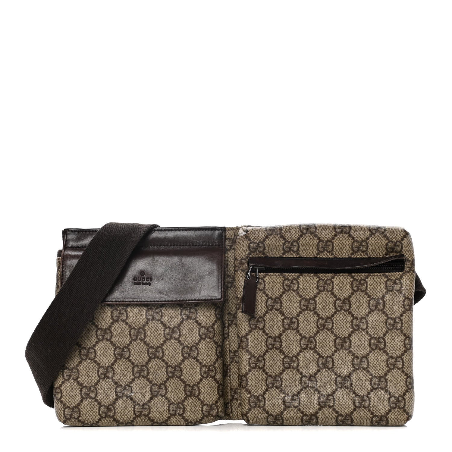 Gucci GG Plus Monogram Web Belt Bag Dark Brown 1 of 10