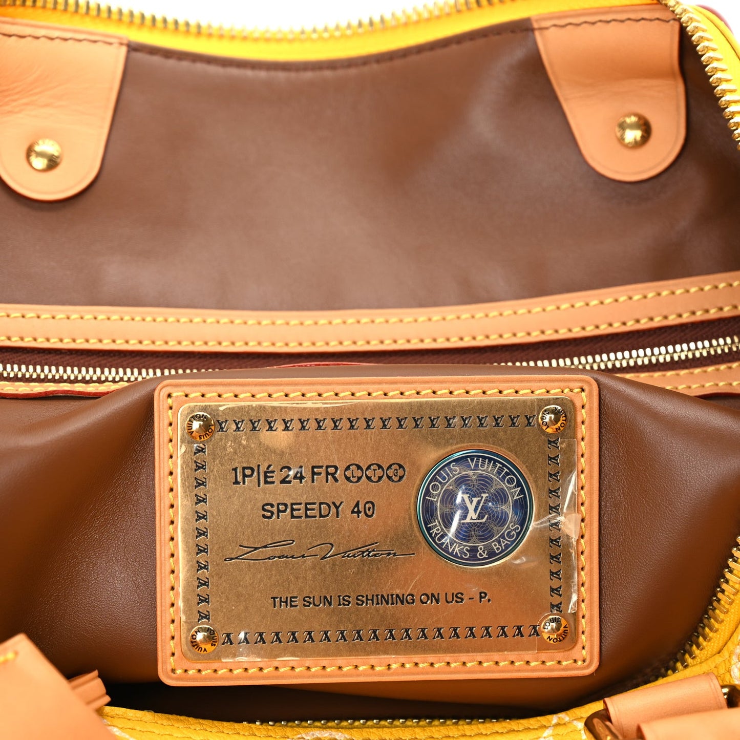 Calfskin Monogram Speedy P9 Bandouliere 40 Jaune Mat
