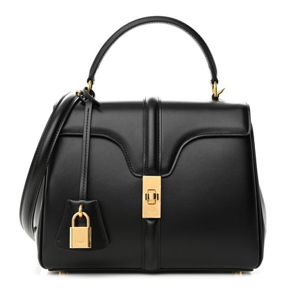 Celine Satinated Calfskin Small 16 Top Handle Bag Black 1 of 11