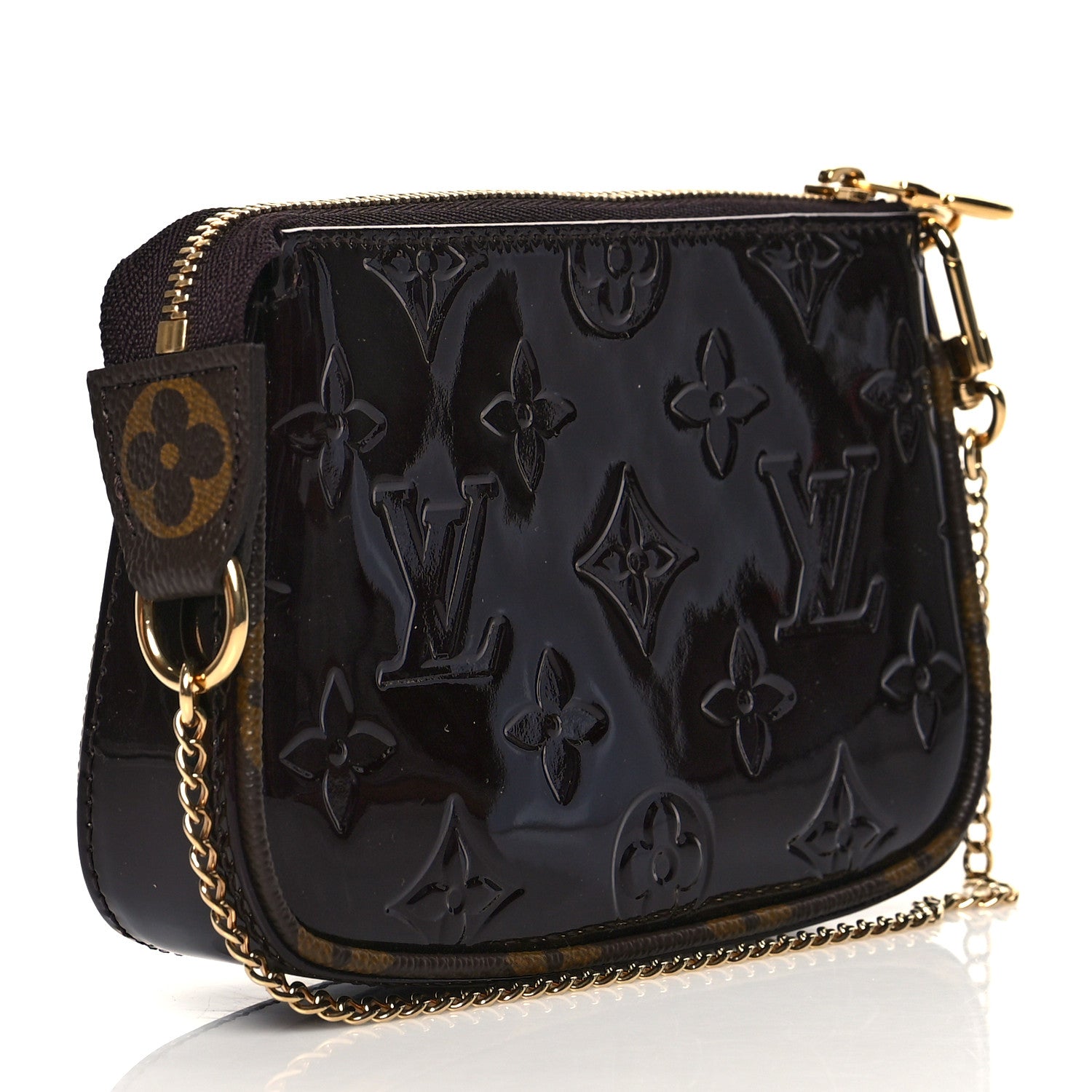 Louis Vuitton Vernis Monogram Mini Pochette Accessories Amarante 4 of 11