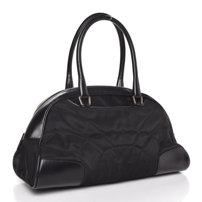 Prada Tessuto Nylon Box Calf Bowling Bag Black 3 of 9