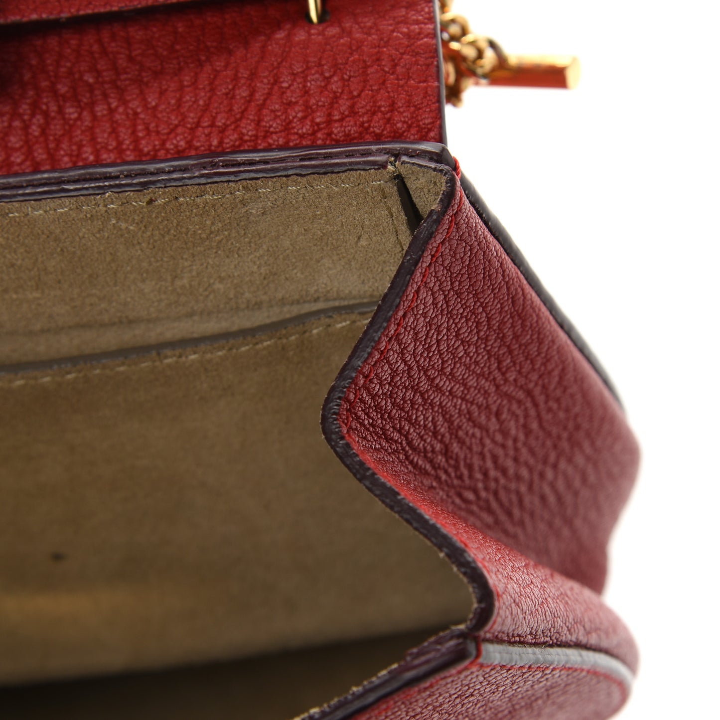 Grained Lambskin Mini Drew Shoulder Bag Plaid Red