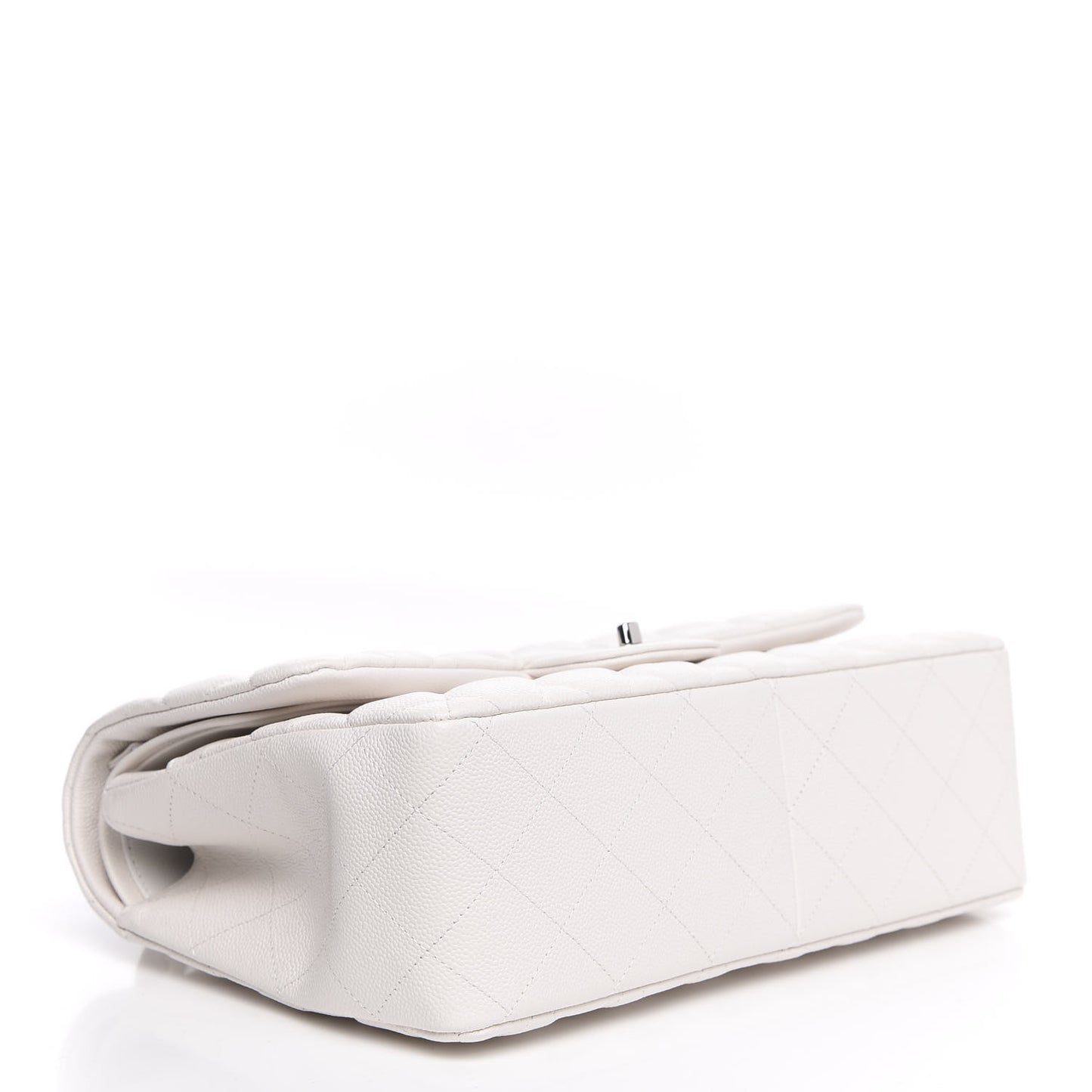 Caviar Quilted Jumbo Double Flap White