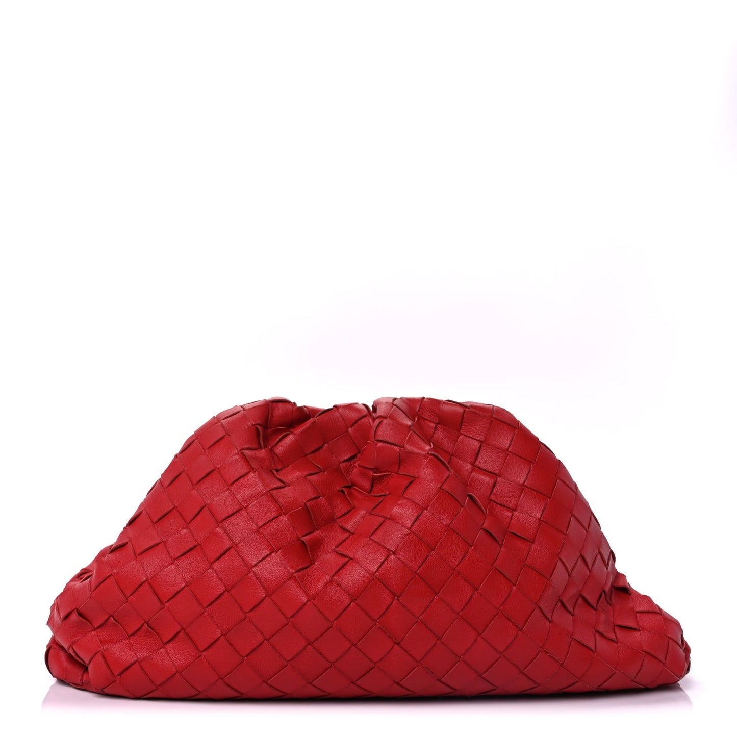 Nappa Maxi Intrecciato The Pouch Oversized Clutch Bright Red