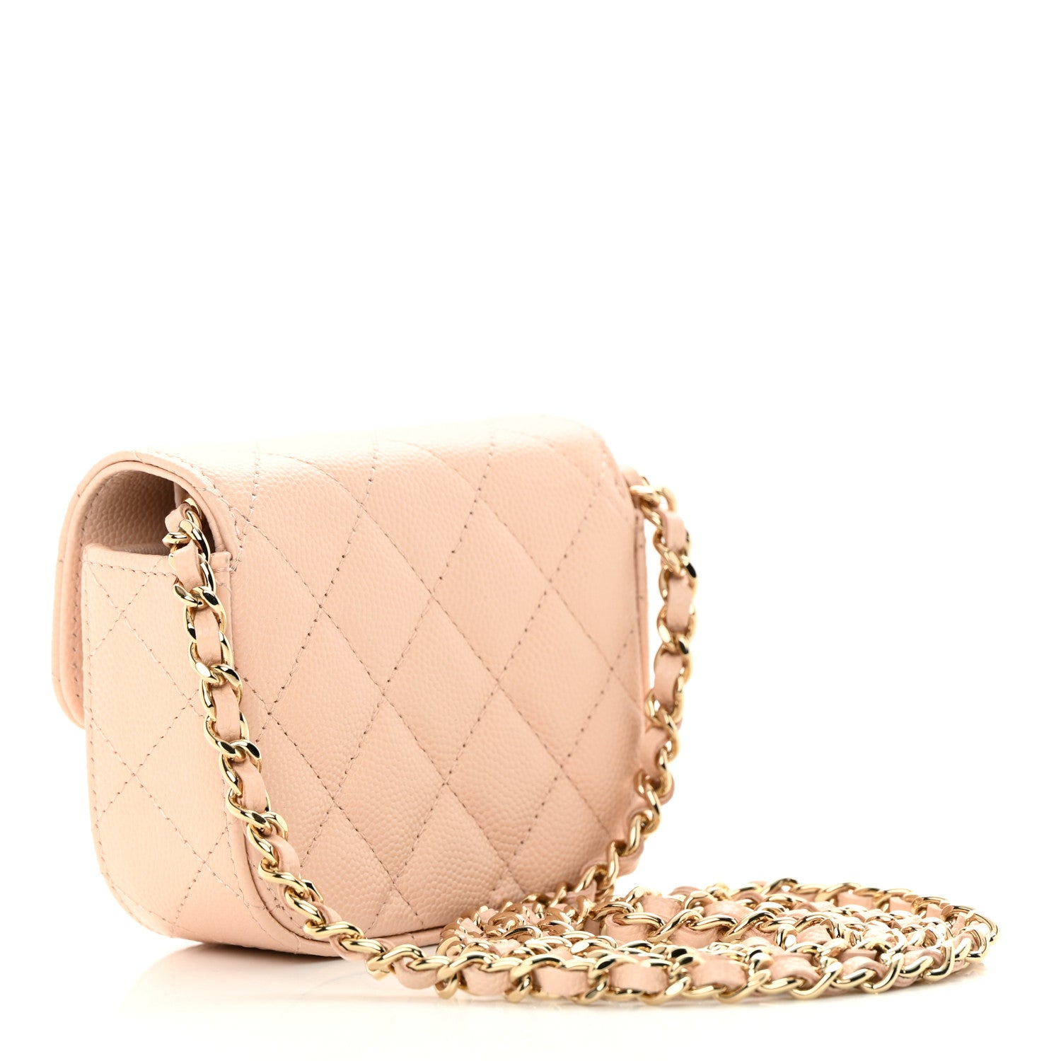 Chanel Caviar Quilted Mini Clutch With Chain Light Beige 3 of 13