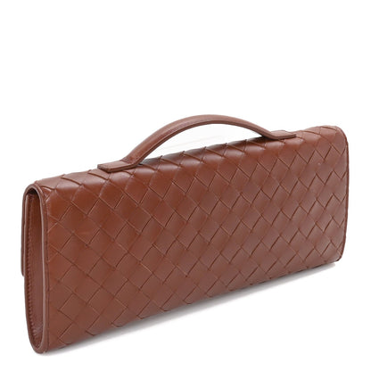 Bottega Veneta Nappa Intrecciato Long Andiamo Top Handle Clutch Sapele 2 of 8
