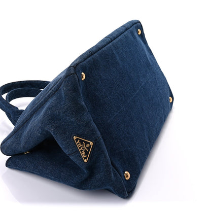 Prada Denim Canapa Logo Tote  Avio 7 of 8