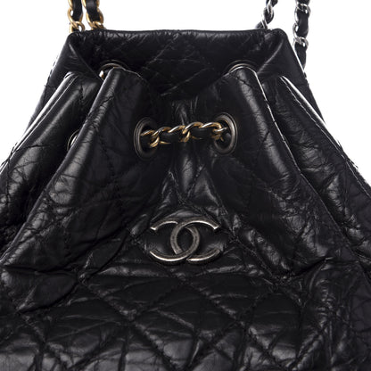 Chanel Aged Calfskin Quilted Gabrielle Backpack Black 9 of 9