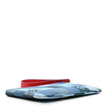 Louis Vuitton Denim Monogram Patchwork City Pouch Blue Rouge 4 of 7