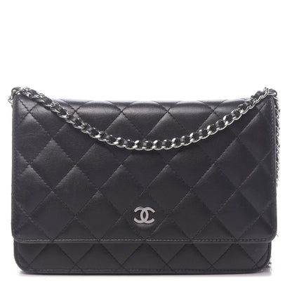 Chanel Lambskin Quilted Wallet On Chain WOC Black 1 of 13