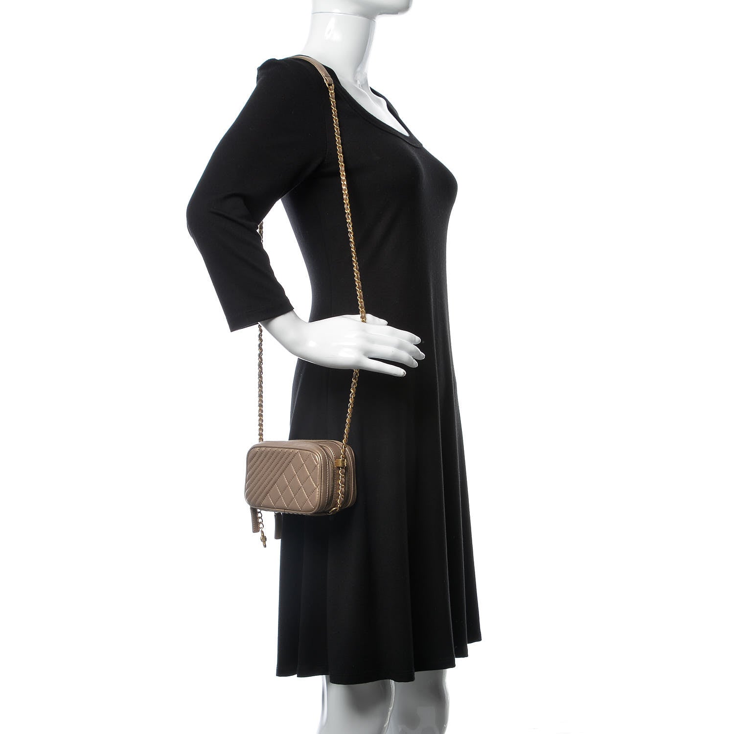 Chanel Metallic Lambskin Mini Coco Boy Camera Case Dark Gold 2 of 12