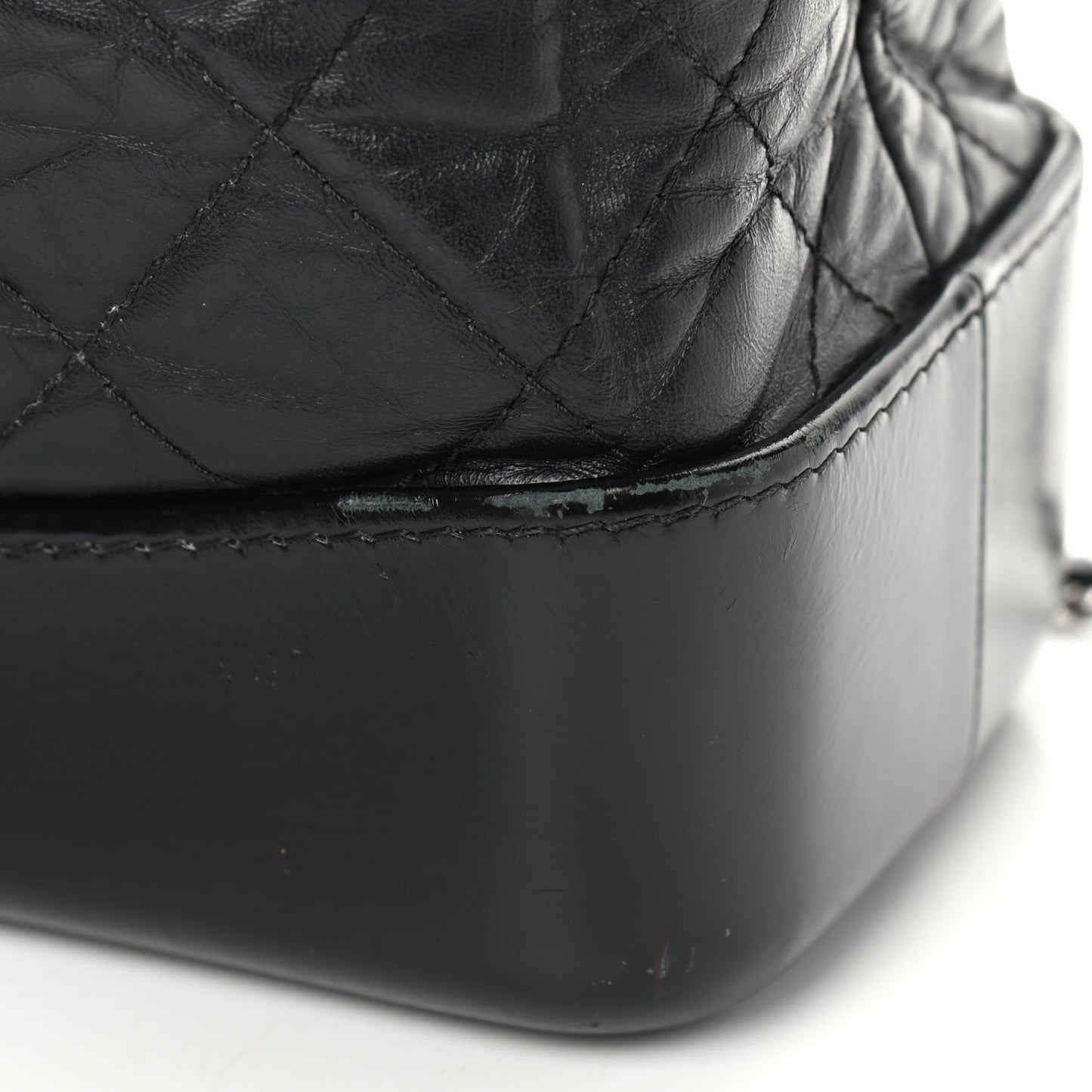 Aged Calfskin Quilted Gabrielle Backpack Black