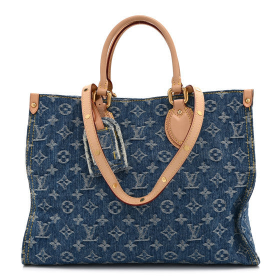 Louis Vuitton Monogram Denim Onthego MM Blue 1 of 9