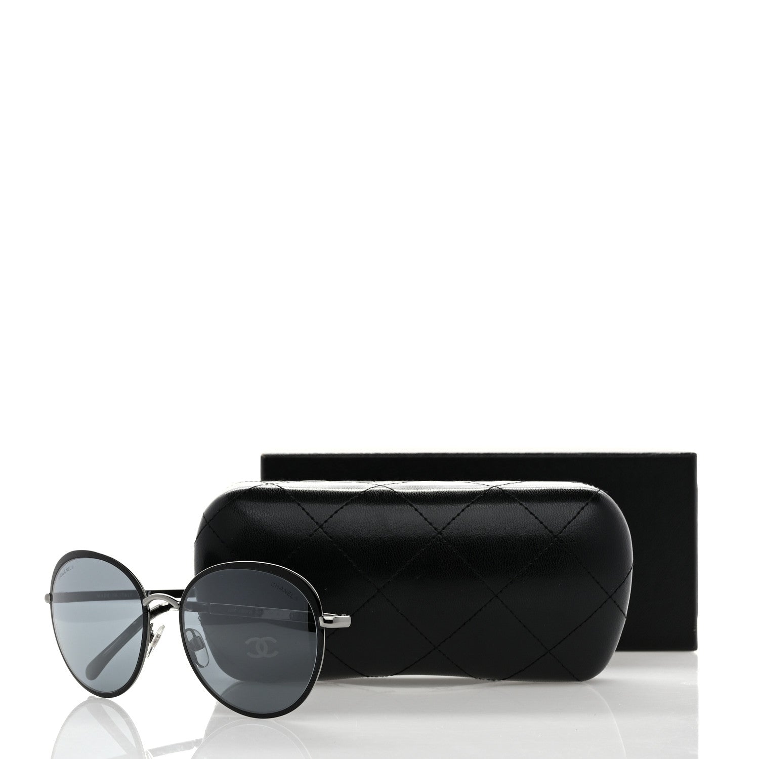 Chanel Round Spring Sunglasses 4206 Black 8 of 8