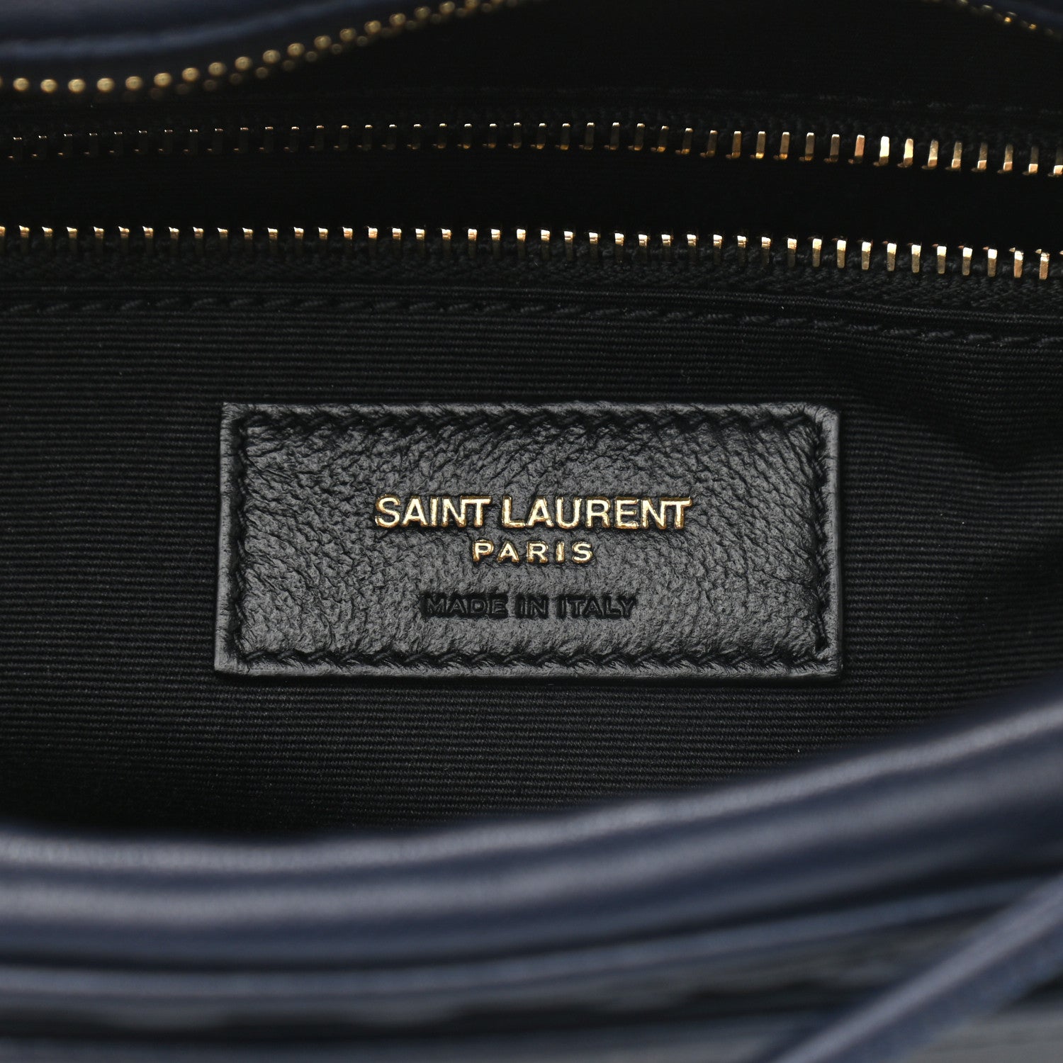 Saint Laurent Lambskin Quilted Victoire Camera Bag Deep Marine 6 of 11