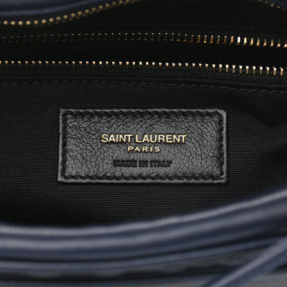 Saint Laurent Lambskin Quilted Victoire Camera Bag Deep Marine 6 of 11