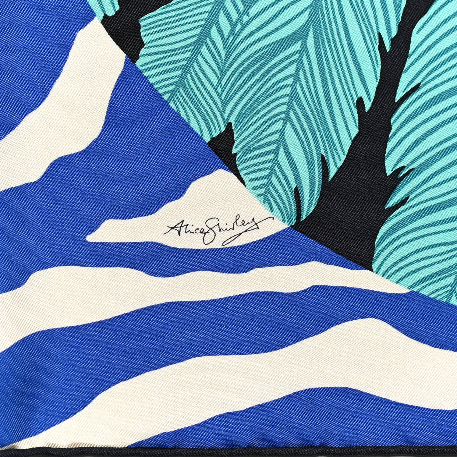 Hermes Silk Zebra Pegasus Scarf 90 Caban Turquoise Bleu Klein 4 of 6