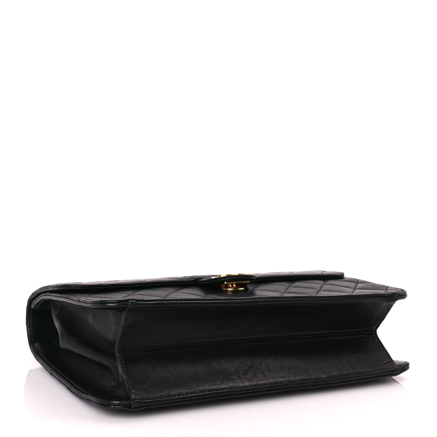 Lambskin Quilted Medium Single Flap Black
