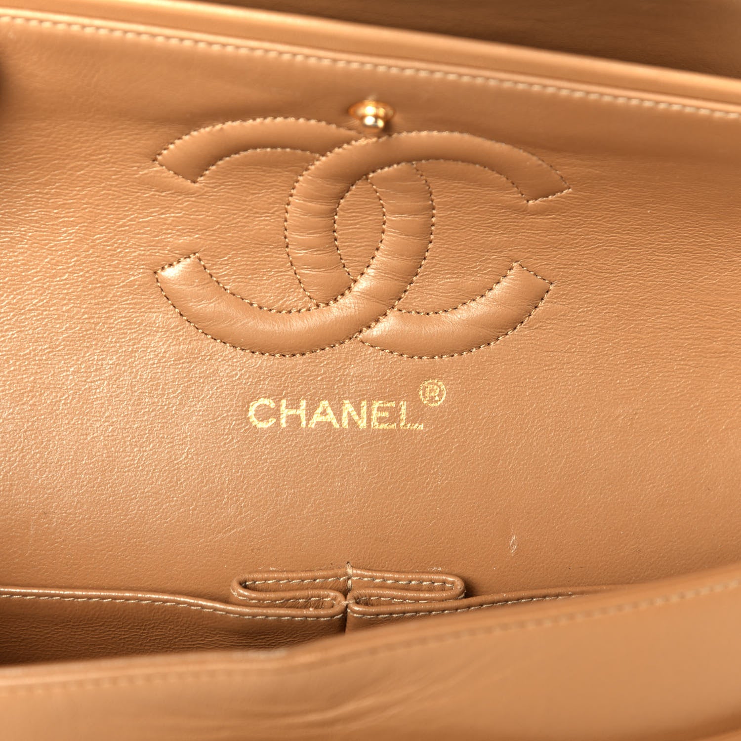 Chanel Lambskin Quilted Medium Double Flap Beige 6 of 8