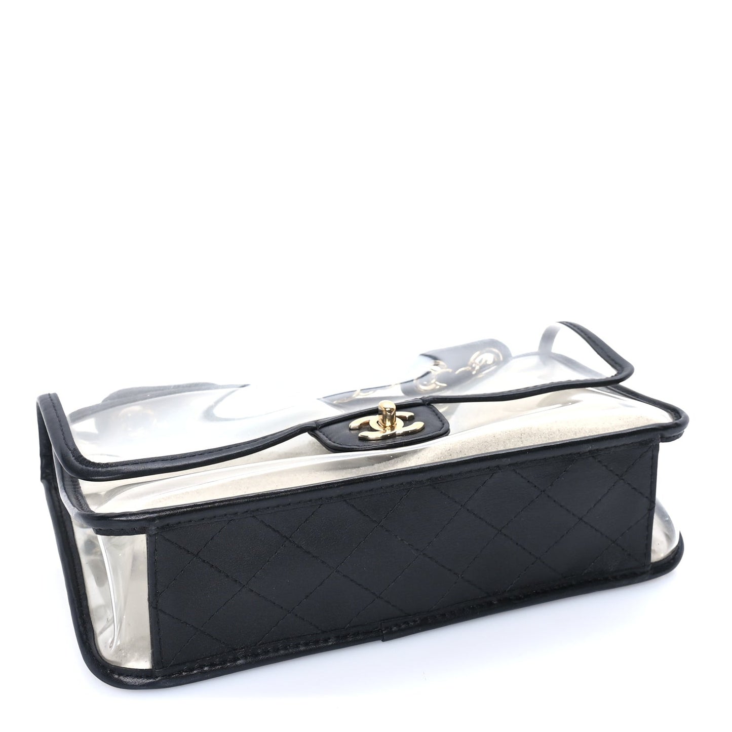 Lambskin PVC Medium Sand By The Sea Flap  Black