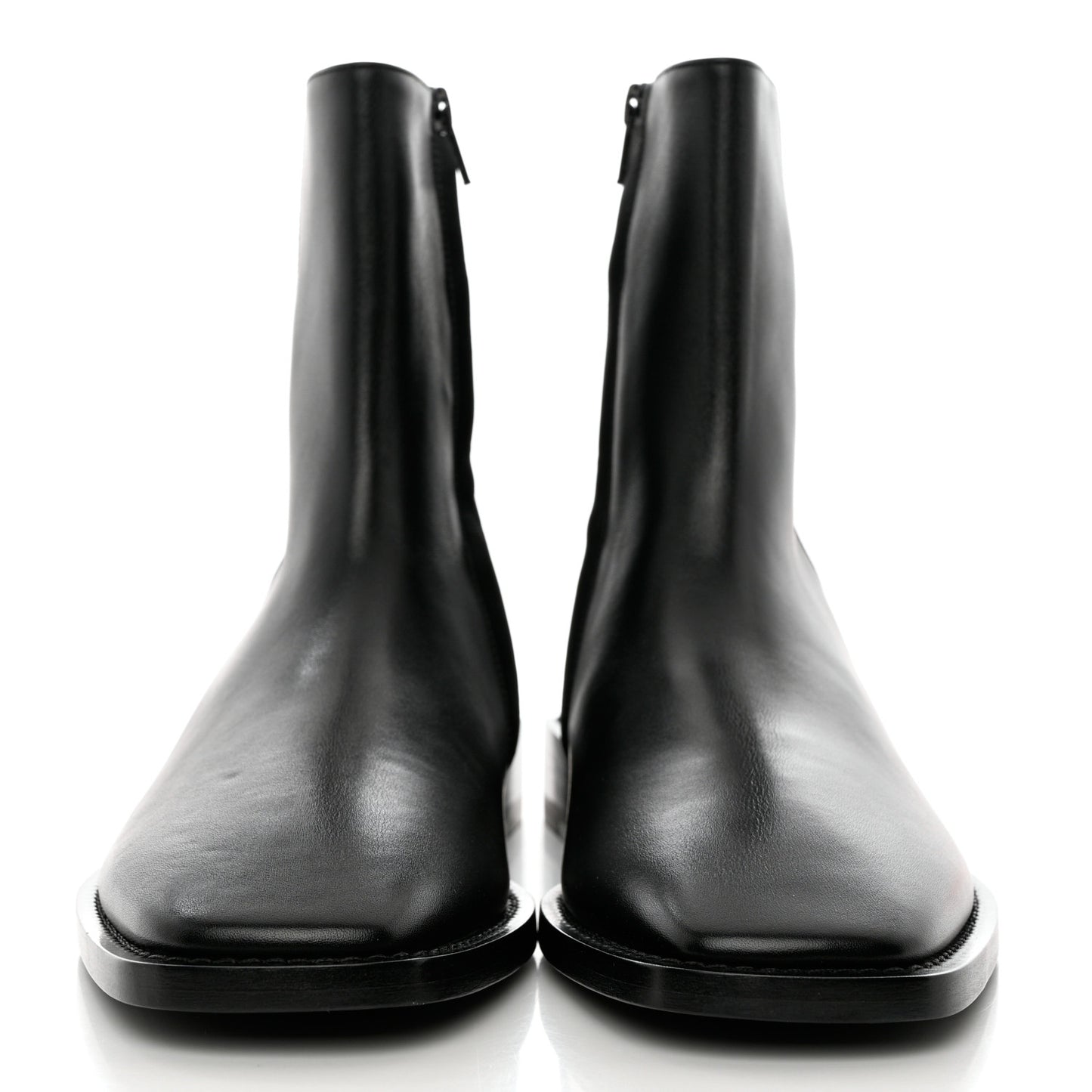 Calfskin Soft Rim Ankle Booties 40 Black