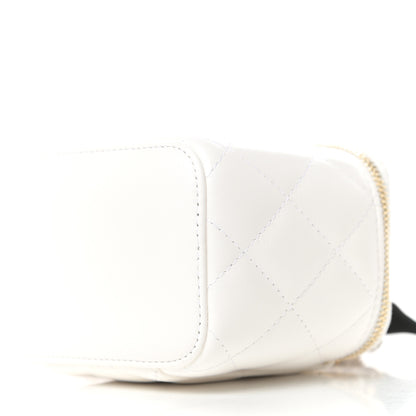 Chanel Lambskin Quilted My Chanel Lady Vanity Case With Chain White 9 of 12