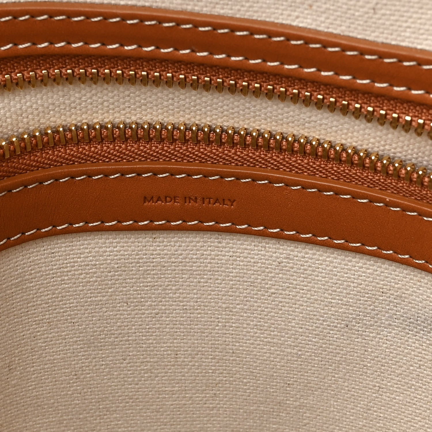 Celine Canvas Calfskin Logo Print Small Horizontal Cabas Natural Tan 6 of 13