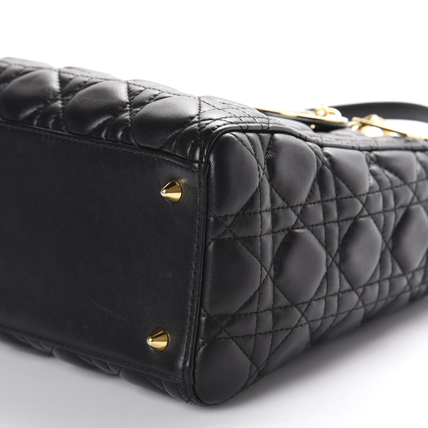 Lambskin Cannage Medium Lady Dior Black