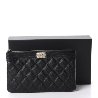 Chanel Caviar Quilted Classic Zip Boy Pouch Black 8 of 8
