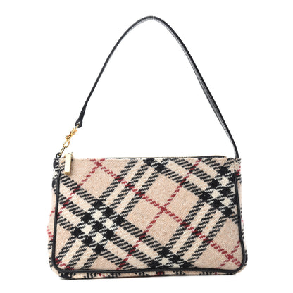 Burberry Wool Check Pochette Beige 1 of 10
