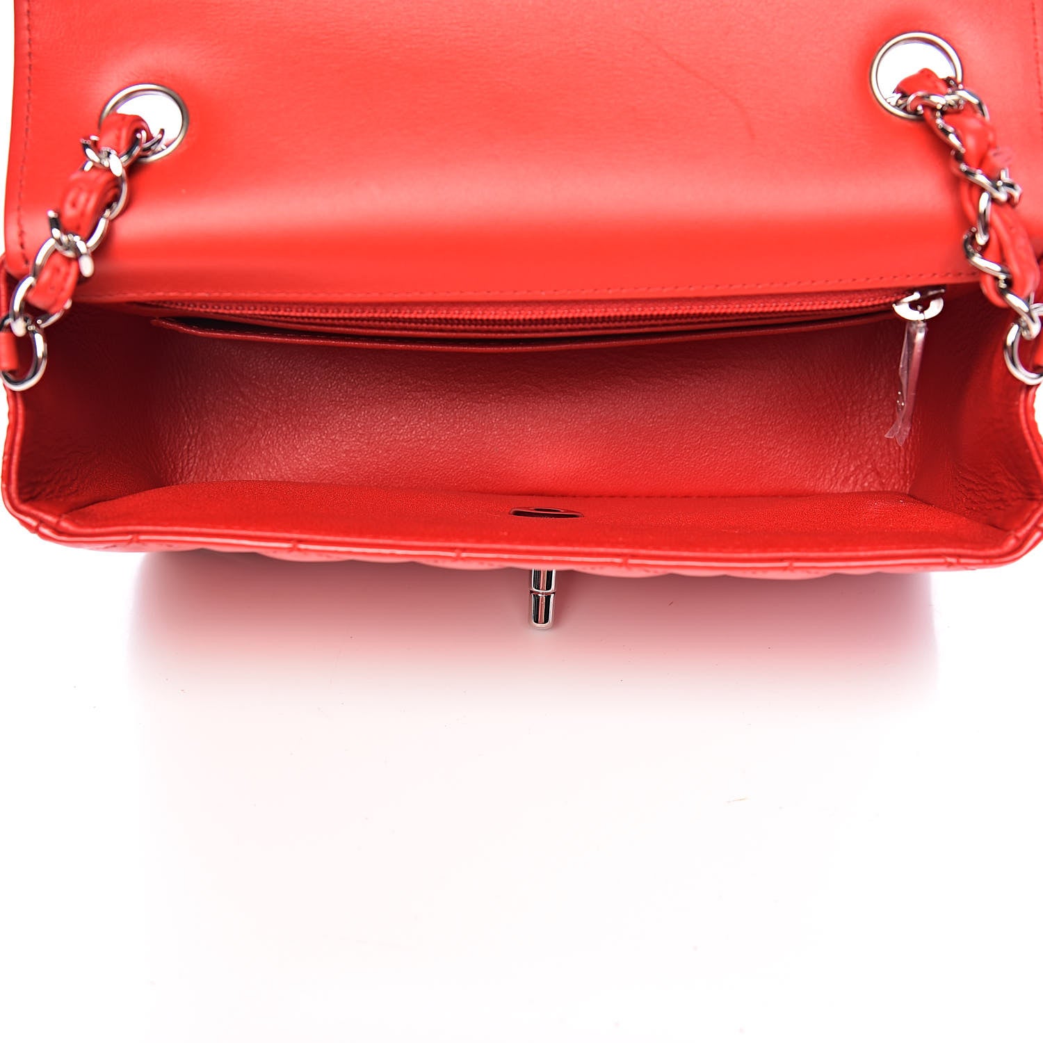 Chanel Patent Calfskin Quilted Bi-Color Mini Rectangular Flap Red Black 5 of 11