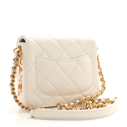 Chanel Lambskin Quilted Mini Side Note Flap White 3 of 10