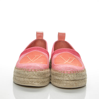 Louis Vuitton Canvas Blue Shore Espadrille Flats 35 Corail 2 of 7