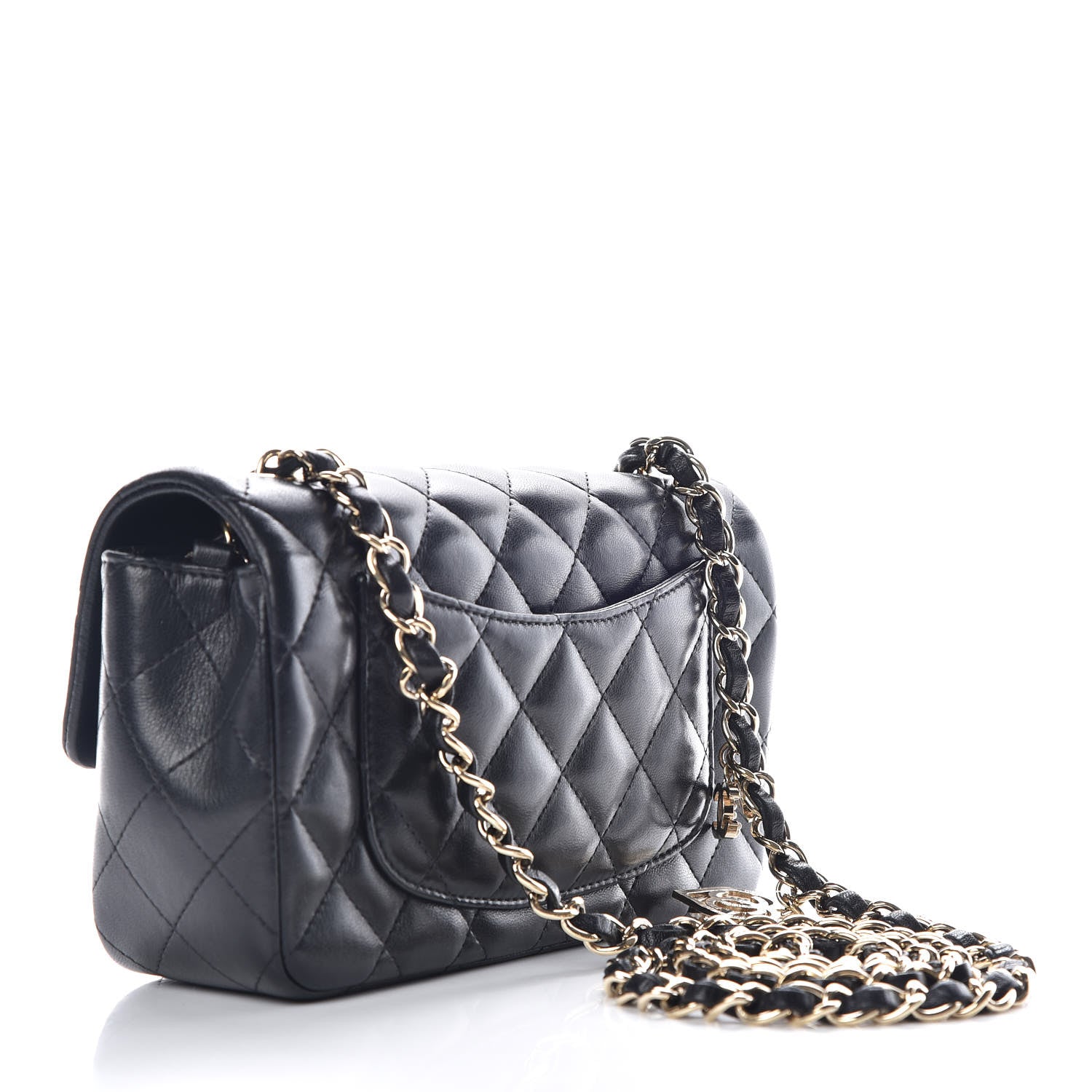 Chanel Lambskin Quilted Valentine Charms Mini Rectangular Flap Black 3 of 9