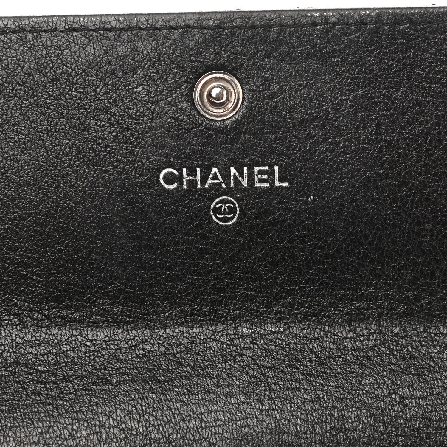 Chanel Perforated Lambskin Quilted Large Gusset Flap Wallet Black 6 of 10