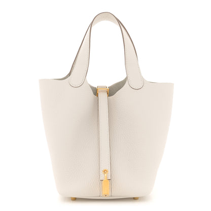 Hermes Taurillon Clemence Picotin Lock 18 PM Gris Pale 1 of 12