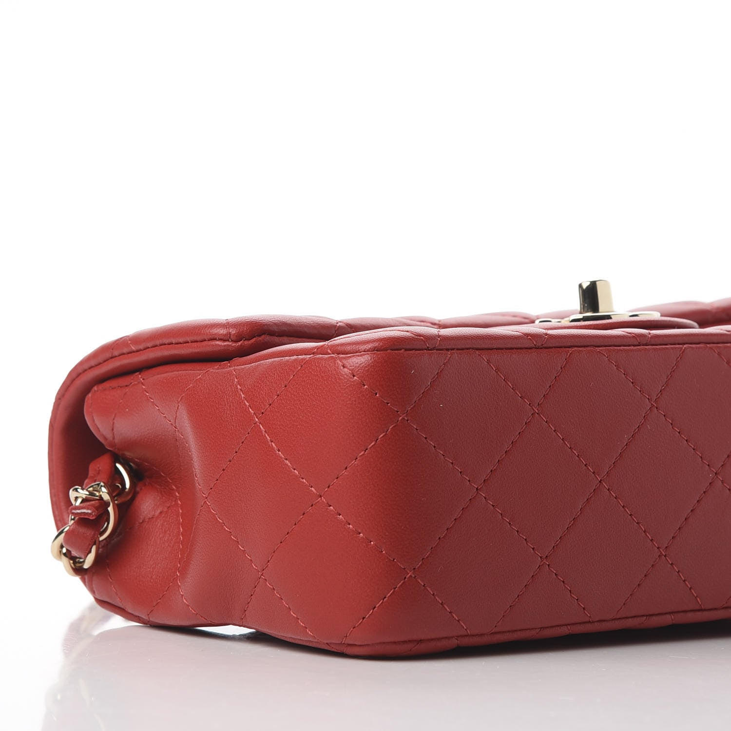 Chanel Lambskin Quilted Mini Rectangular Flap Red 6 of 10