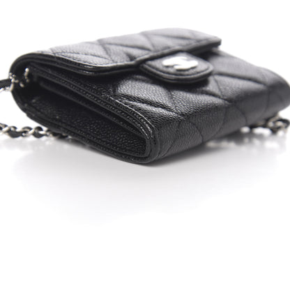 Chanel Caviar Quilted Flap Card Holder On Chain Black 8 of 11