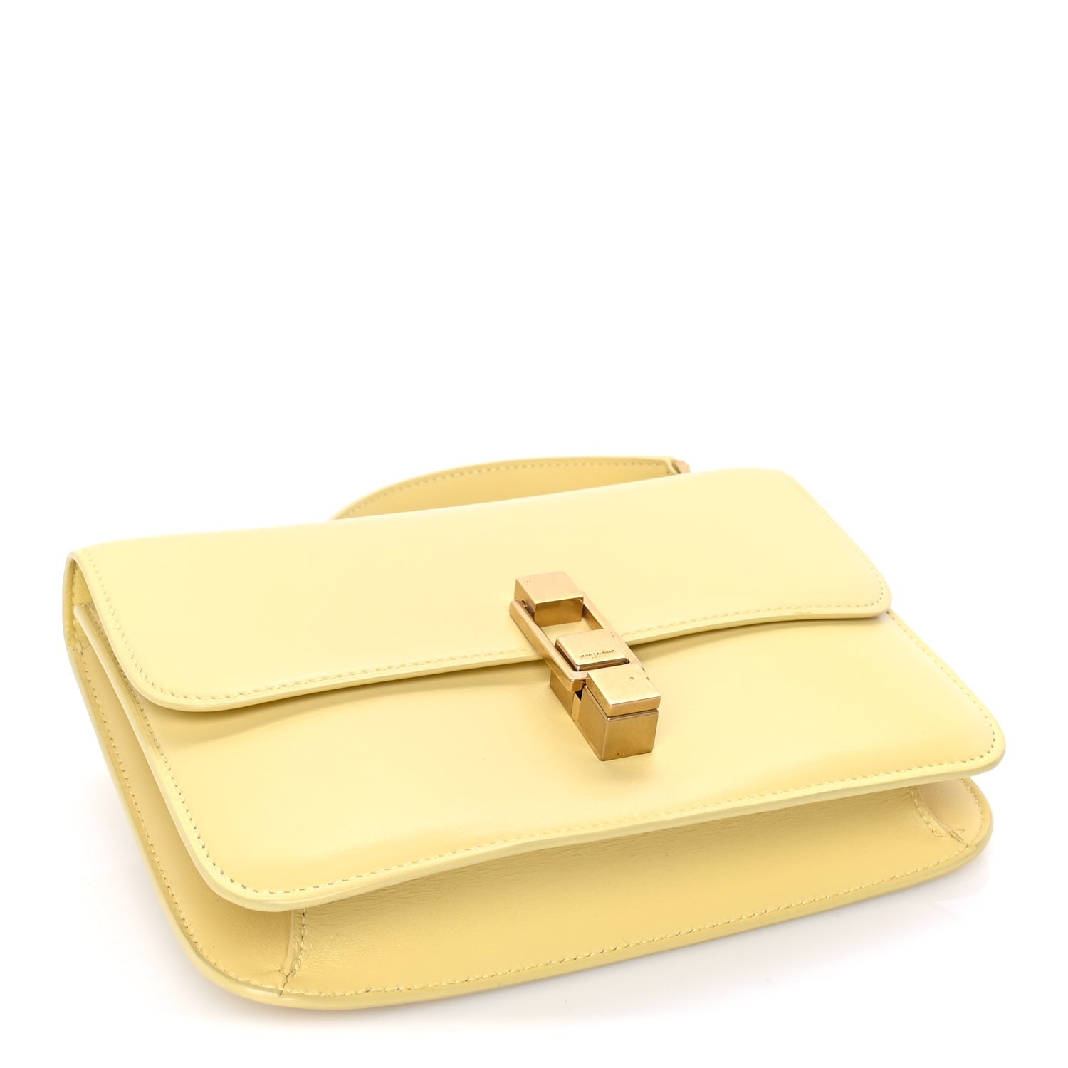 Saint Laurent Smooth Calfskin Carre Satchel  Paille 3 of 7