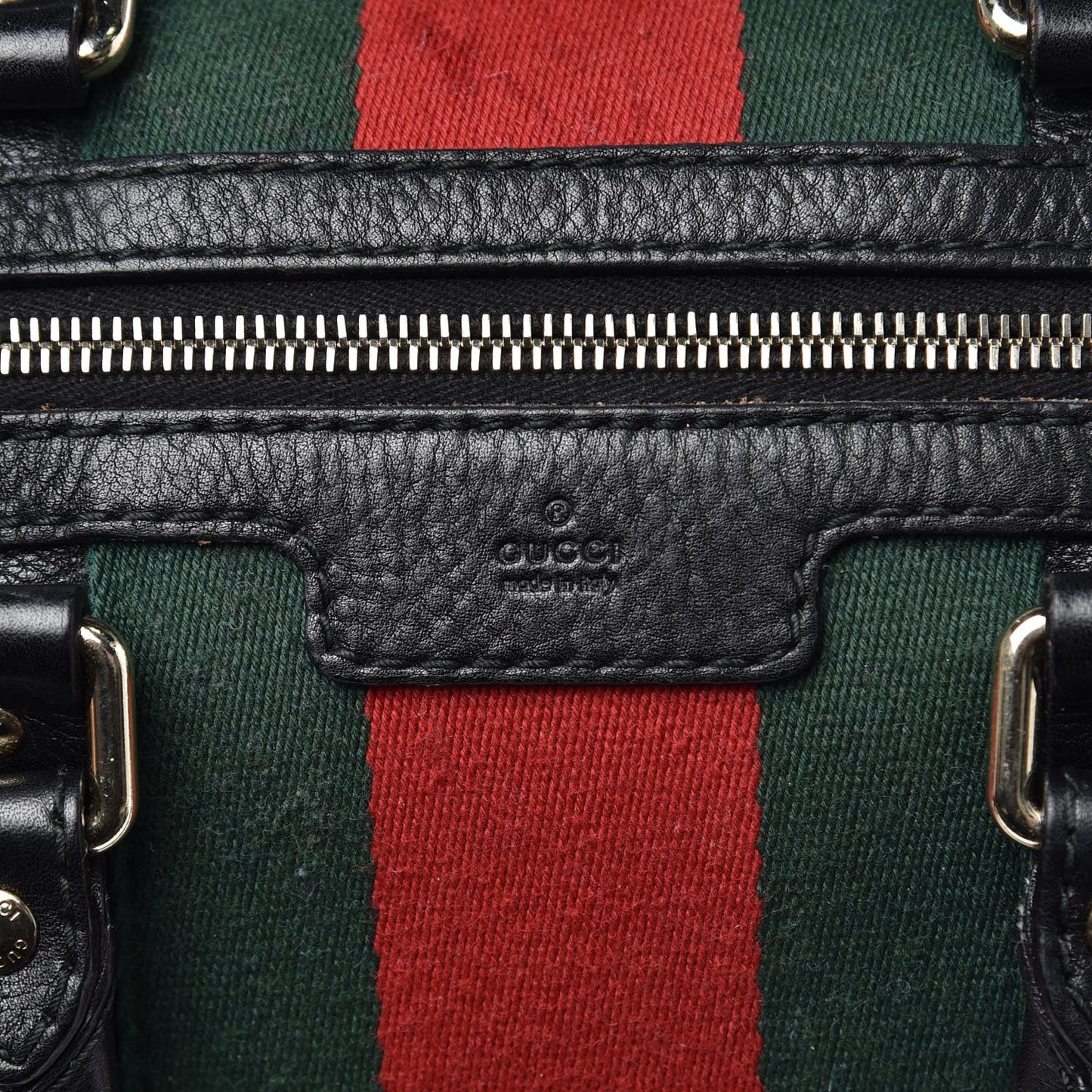 Calfskin Vintage Web Medium Boston Black