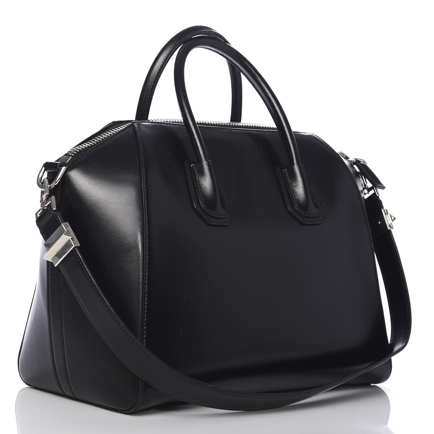 Shiny Lord Calfskin Medium Antigona Black