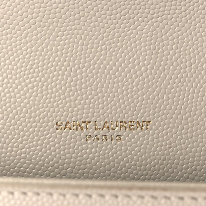 Saint Laurent Grain De Poudre Calfskin Medium Classic Monogram Kate Tassel Satchel Crema Soft 5 of 8