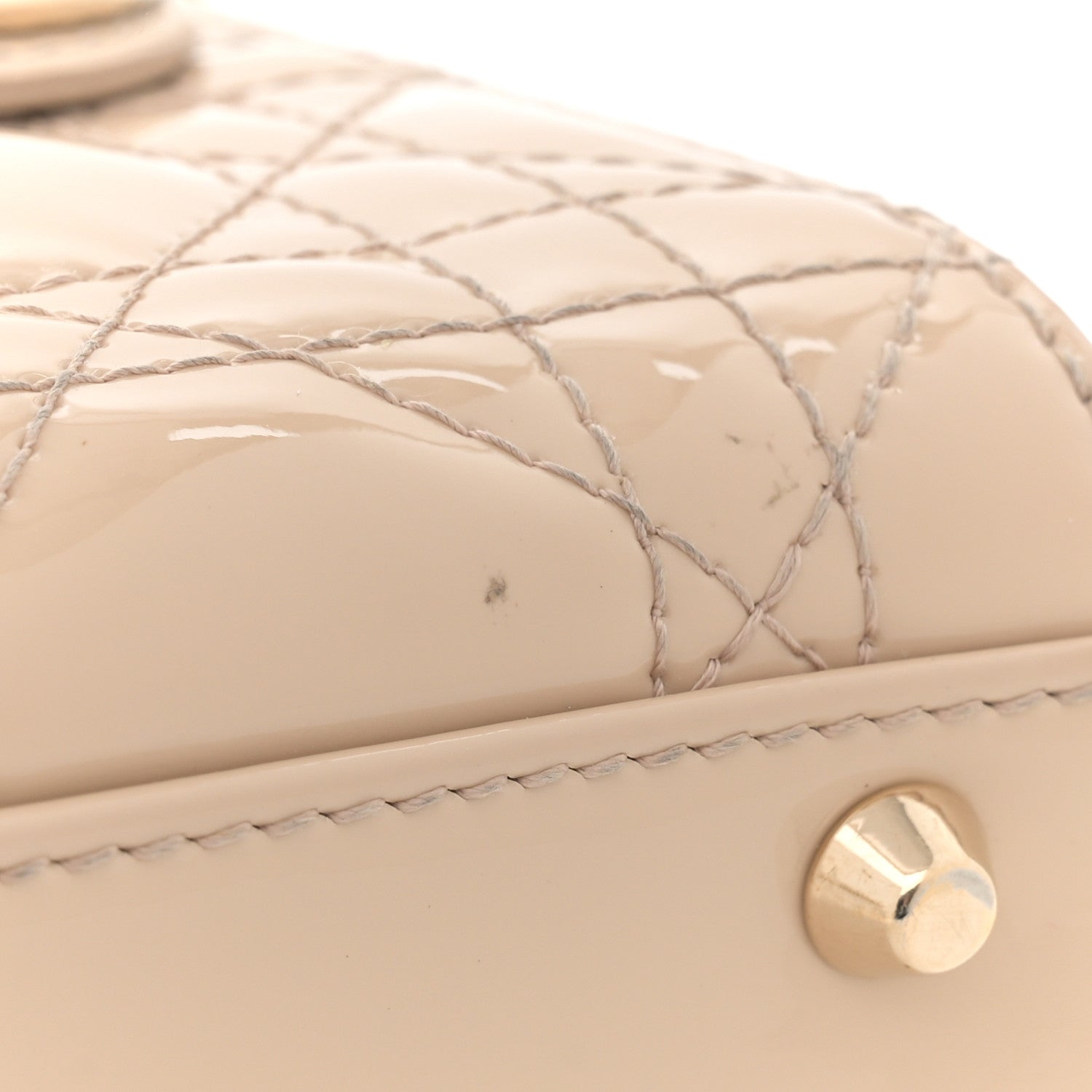 Christian Dior Patent Cannage Mini Lady Dior Beige 12 of 13