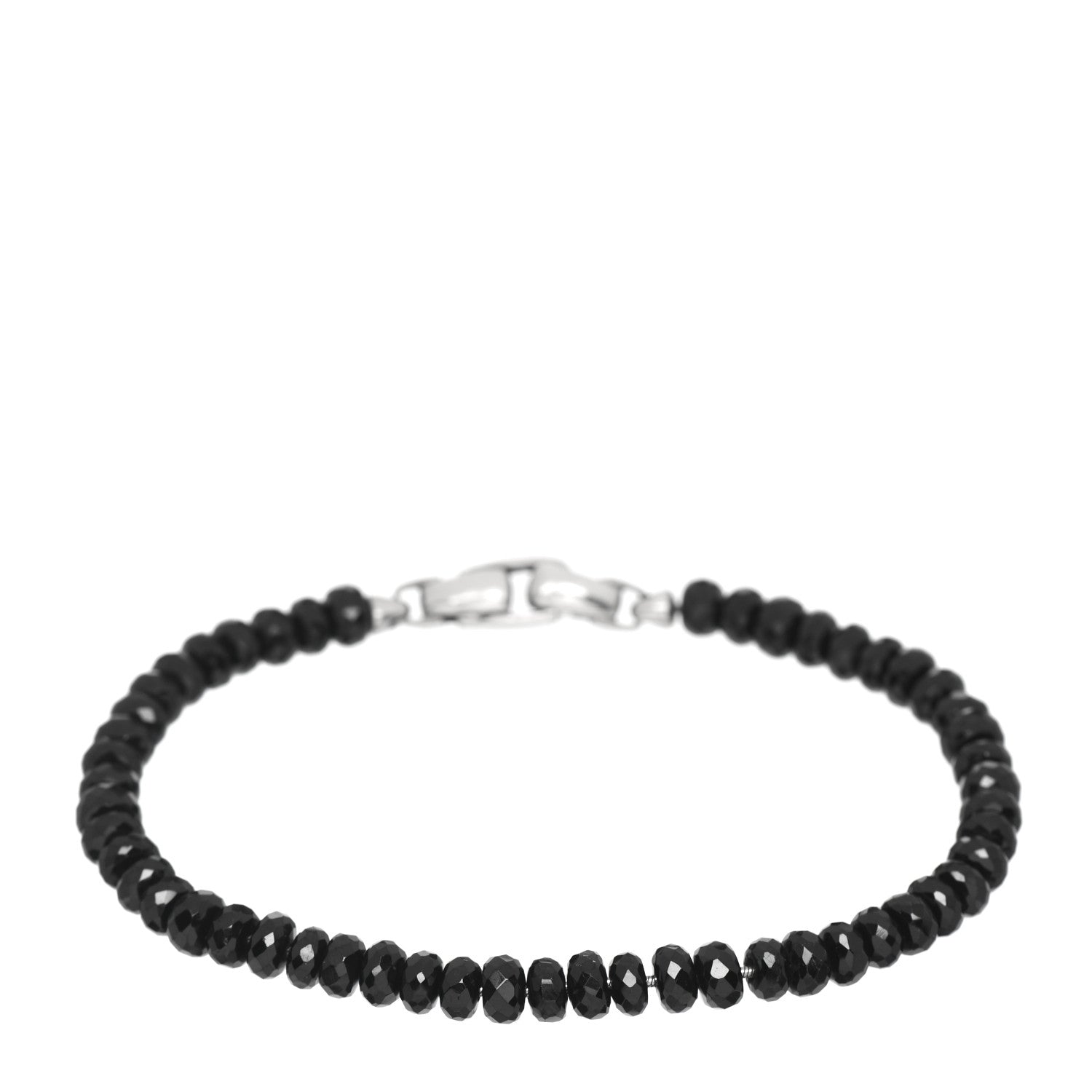 David Yurman Sterling Silver Black Spinel Faceted Bead Bracelet 1 of 4