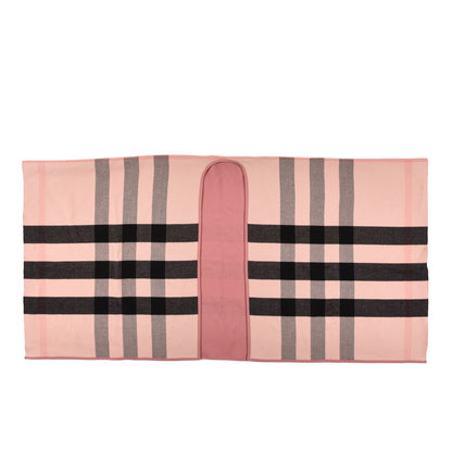 Burberry Wool Solid To Check Charlotte Cape Scarf Pink 1 of 3