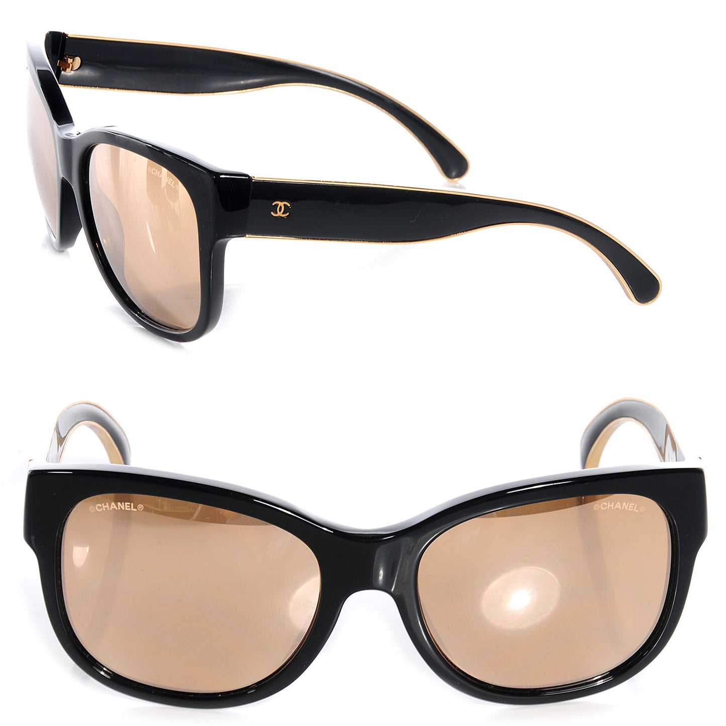 Acetate Mirrored CC Sunglasses 5270 Black Gold