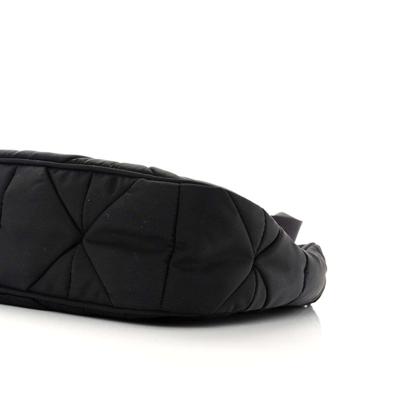 Tessuto Nylon Triangle Quilted Padded Patchwork System Shoulder Bag Black