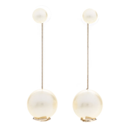 Chanel Pearl CC Chain Drop Earrings Gold 1 of 4